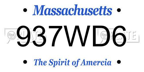 937WD6 Massachusetts License Plate