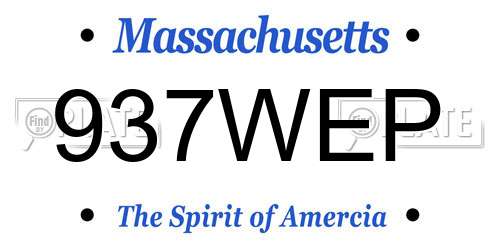 937WEP Massachusetts License Plate