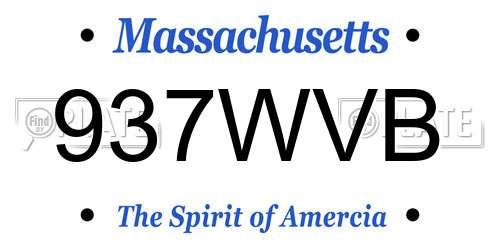 937WVB Massachusetts License Plate