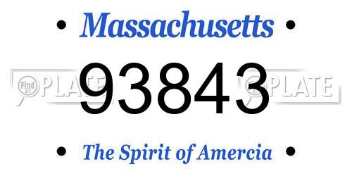 93843 Massachusetts License Plate