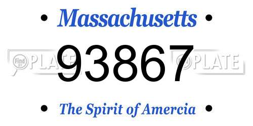 93867 Massachusetts License Plate