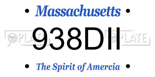 938DII Massachusetts License Plate