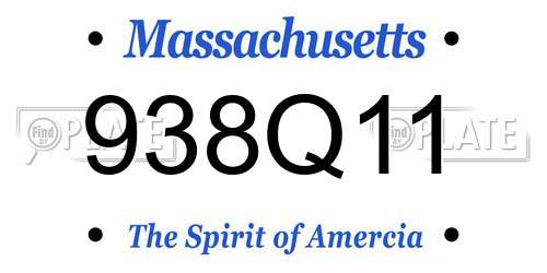 938Q11 Massachusetts License Plate