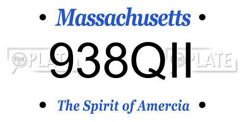 938QII Massachusetts License Plate