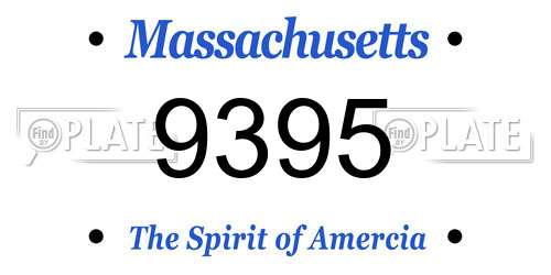 9395 Massachusetts License Plate