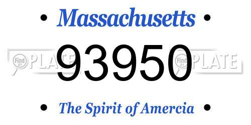 93950 Massachusetts License Plate