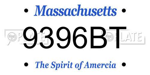 9396BT Massachusetts License Plate