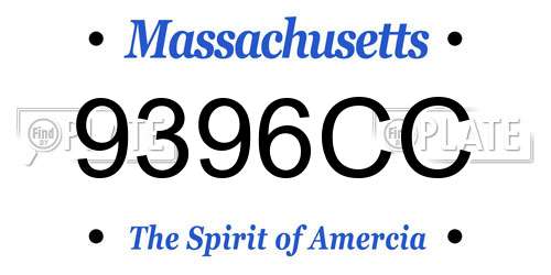 9396CC Massachusetts License Plate