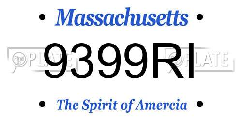 9399RI Massachusetts License Plate