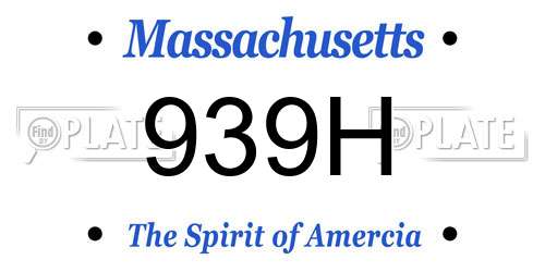 939H Massachusetts License Plate