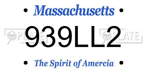 939LL2 Massachusetts License Plate