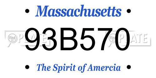 93B570 Massachusetts License Plate