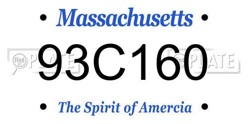 93C160 Massachusetts License Plate