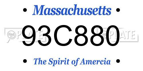 93C880 Massachusetts License Plate