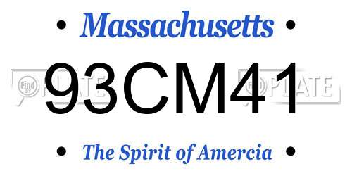 93CM41 Massachusetts License Plate