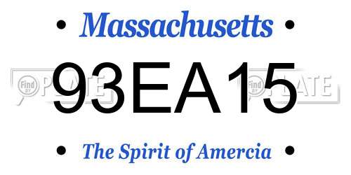 93EA15 Massachusetts License Plate