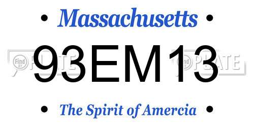 93EM13 Massachusetts License Plate