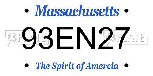 93EN27 Massachusetts License Plate