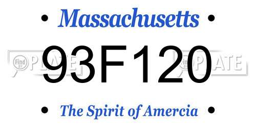 93F120 Massachusetts License Plate