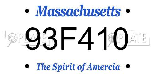 93F410 Massachusetts License Plate