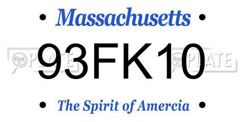 93FK10 Massachusetts License Plate