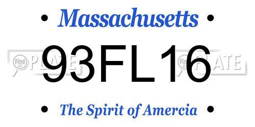 93FL16 Massachusetts License Plate