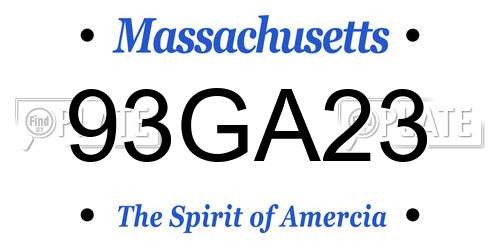 93GA23 Massachusetts License Plate