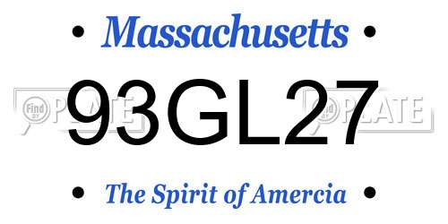 93GL27 Massachusetts License Plate