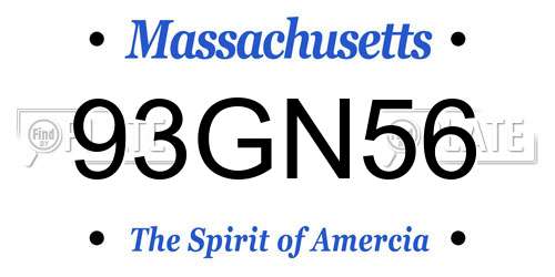 93GN56 Massachusetts License Plate