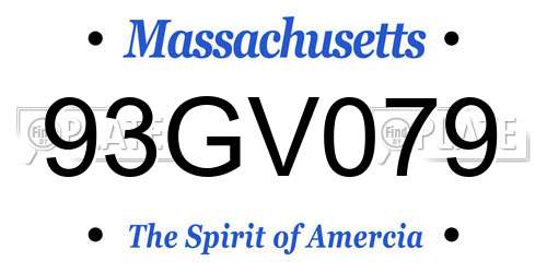 93GV079 Massachusetts License Plate