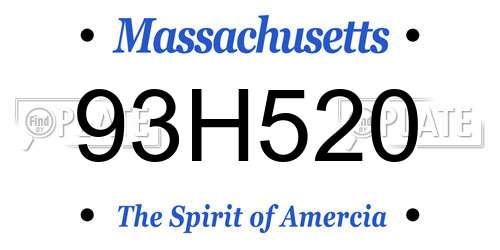 93H520 Massachusetts License Plate