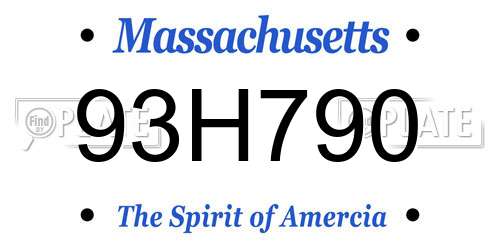 93H790 Massachusetts License Plate