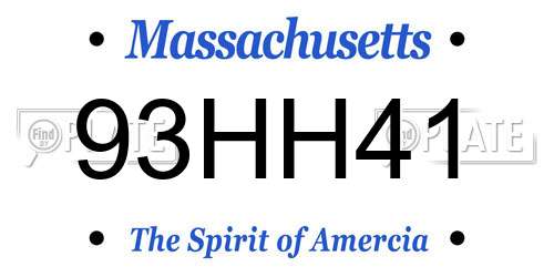 93HH41 Massachusetts License Plate