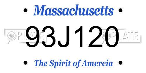 93J120 Massachusetts License Plate