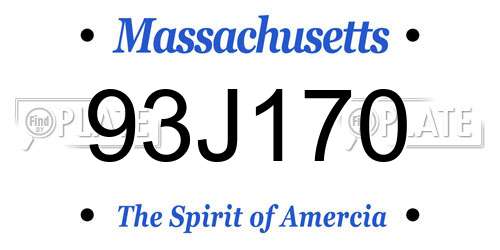 93J170 Massachusetts License Plate