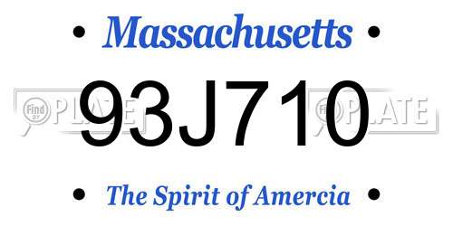 93J710 Massachusetts License Plate