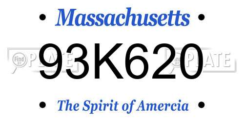 93K620 Massachusetts License Plate