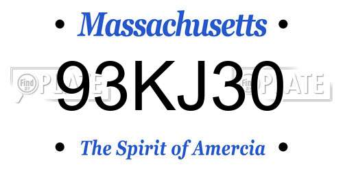 93KJ30 Massachusetts License Plate