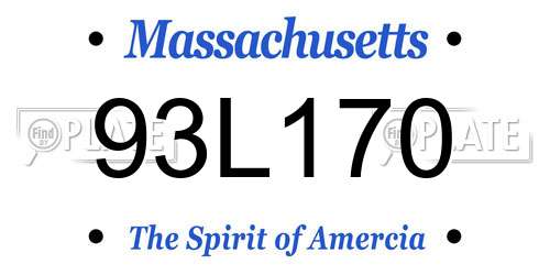 93L170 Massachusetts License Plate