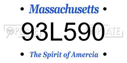 93L590 Massachusetts License Plate