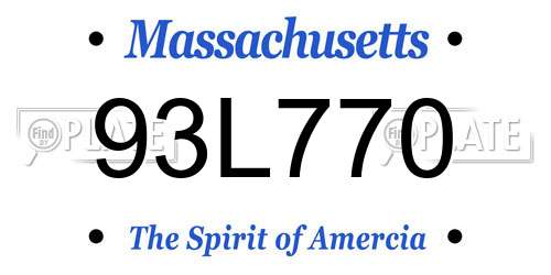 93L770 Massachusetts License Plate