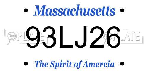 93LJ26 Massachusetts License Plate