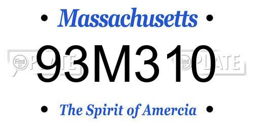 93M310 Massachusetts License Plate