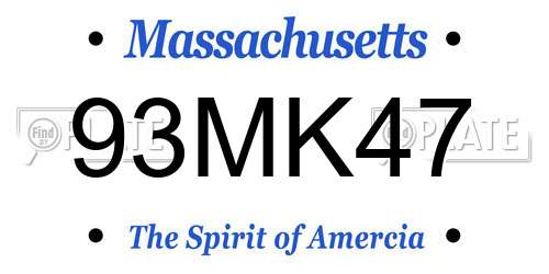 93MK47 Massachusetts License Plate