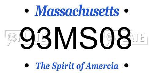 93MS08 Massachusetts License Plate