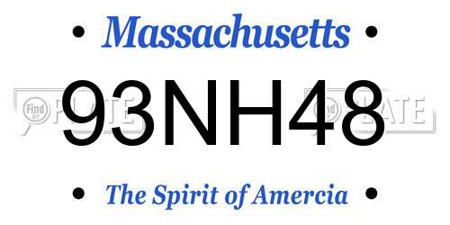 93NH48 Massachusetts License Plate
