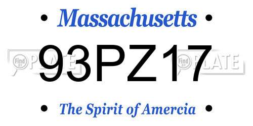 93PZ17 Massachusetts License Plate