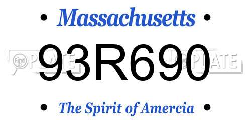 93R690 Massachusetts License Plate
