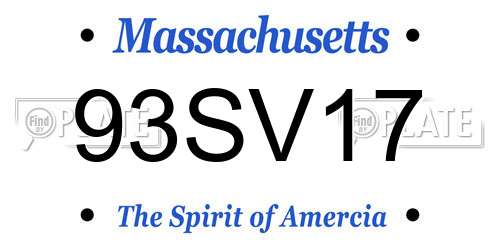 93SV17 Massachusetts License Plate