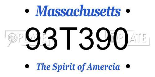 93T390 Massachusetts License Plate